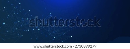 Futuristic connecting the dots and lines for network connection and global communication. Big data visualization. Design for science, technology and medical. Vector illustration