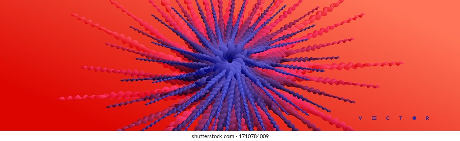 Futuristische Verbindungsstruktur. С rystale Blume oder Schneeflocken Form. 3D-Vektorillustration-Illustration. 