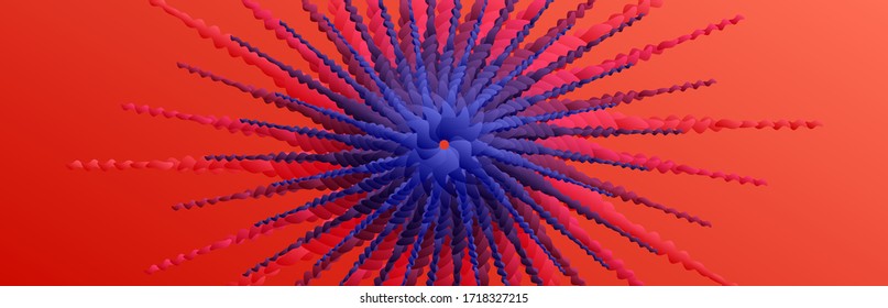 Futuristische Verbindungsstruktur. С rystale Blume oder Schneeflocken Form. 3D-Vektorgrafik. 