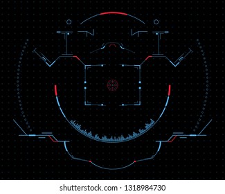 Futuristic control panel with a modern crosshair.Hud interface.