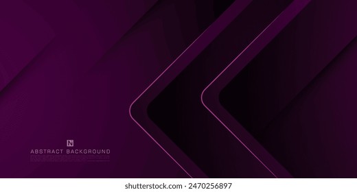 Futuristic cool design dark purple square geometric vector background with overlap layer on dark space background. Eps10 vector