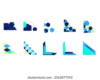 Futuristic Corner Shape Element Set