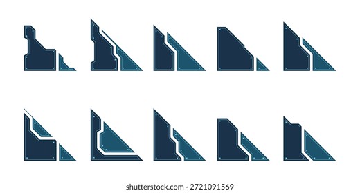 Futuristic Corner Shape Set Illustration