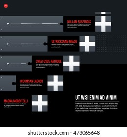 Futuristic corporate chart template on black background. Useful for presentations and marketing media.