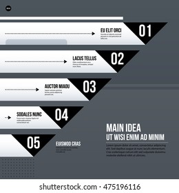Futuristic corporate chart template on gray background. Useful for presentations and marketing media.