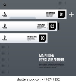 Futuristic corporate chart template on gray background. Useful for presentations and marketing media.