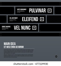 Futuristic corporate chart template on gray background. Useful for presentations and marketing media.