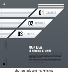 Futuristic corporate chart template on gray background. Useful for presentations and marketing media.