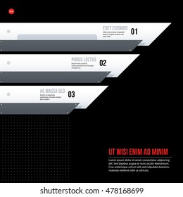 Futuristic corporate chart template on black background. Useful for presentations and marketing media.