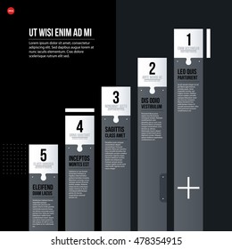 Futuristic corporate chart template on black background. Useful for presentations and marketing media.