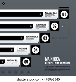 Futuristic corporate chart template on gray background. Useful for presentations and marketing media.
