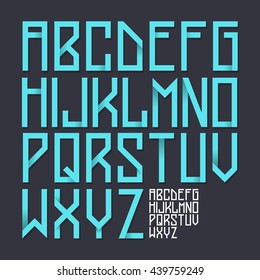 Futuristic Cosmic Hipster Font. Vector Alphabet Set. Latin Alphabet Letters.