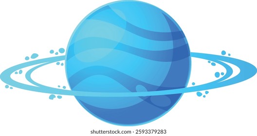 Futuristic cosmic planet with rings