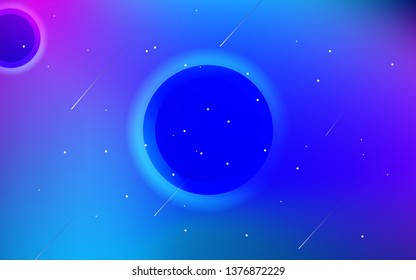 Futuristic cosmos with blue art space vector. Abstract design for technology, cartoon, universe and cosmos background