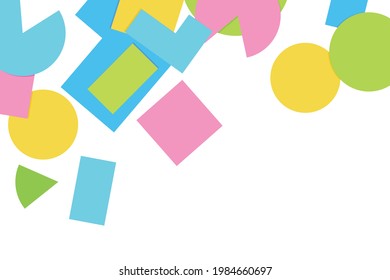Futuristic cover design for notebook paper, copybook brochures, book, magazine, print. Geometric abstract background with multicolor elements. Colored pattern with shapes.