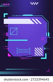 Cubierta futurista con elemento de fallo. Fondo de estilo Cyberpunk