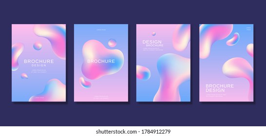 Futuristic cover template design with fluid shapes in pastel tone color, perfect for brochure, flyer and poster use