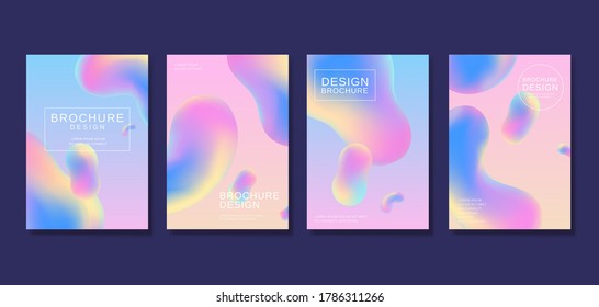 Futuristic cover template design with fluid shapes in pastel tone color, perfect for brochure, flyer and poster use