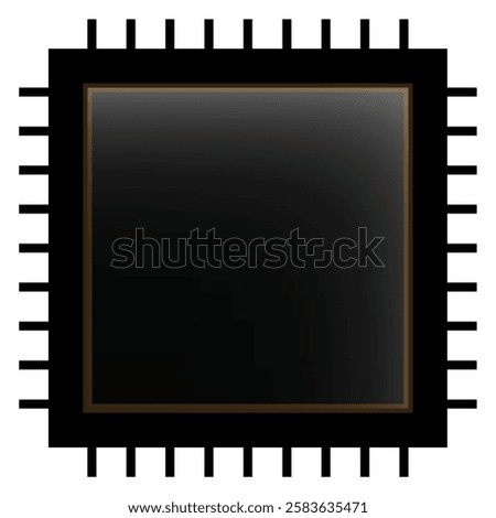 futuristic CPU icon, perfect for enhancing your tech designs, presentations,Ui, or projects. high-resolution details. Vector illustration concept.	