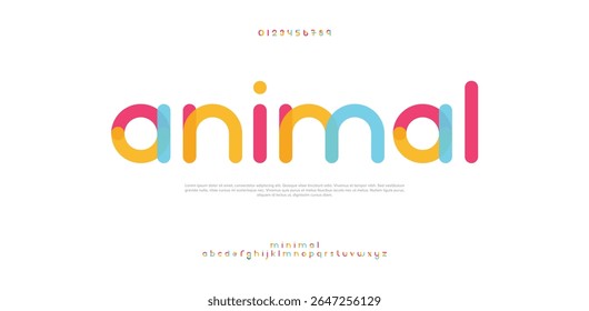 Futuristic creative logo font alphabet. Minimal modern urban fonts for logo, brand etc. Typography typeface uppercase lowercase and number. vector illustration
