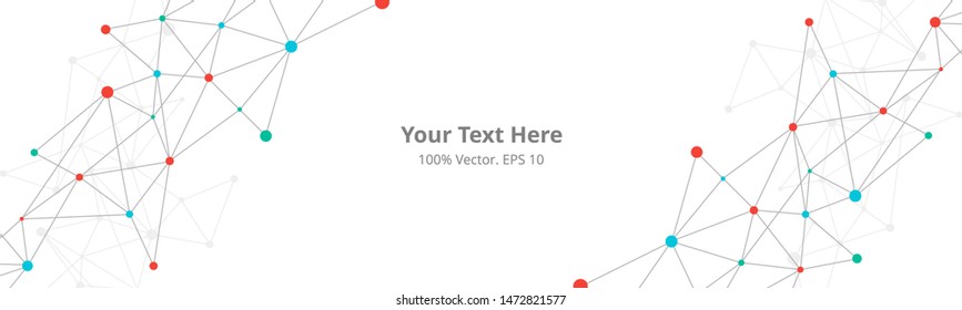 Futuristic crypto blockchain illustration. Vector global creative social network. Abstract polygonal background with lines and dot