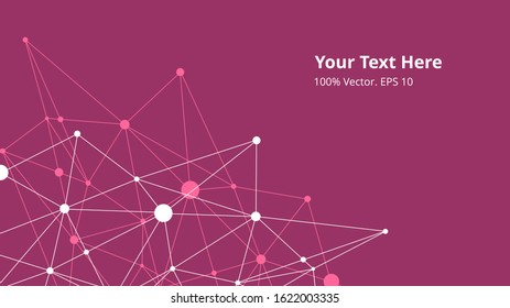 Futuristic crypto colorful blockchain illustration. Vector global creative social network. Abstract polygonal background with lines and dots. EPS 10