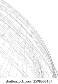 Futuristic Curved Wireframe Structures – Abstract Architectural Designs with Organic Flow