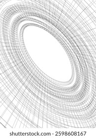 Futuristic Curved Wireframe Structures – Abstract Architectural Designs with Organic Flow