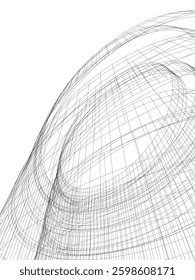 Futuristic Curved Wireframe Structures – Abstract Architectural Designs with Organic Flow