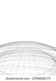 Futuristic Curved Wireframe Structures – Abstract Architectural Designs with Organic Flow