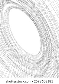 Futuristic Curved Wireframe Structures – Abstract Architectural Designs with Organic Flow