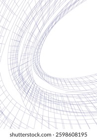 Futuristic Curved Wireframe Structures – Abstract Architectural Designs with Organic Flow