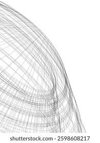 Futuristic Curved Wireframe Structures – Abstract Architectural Designs with Organic Flow