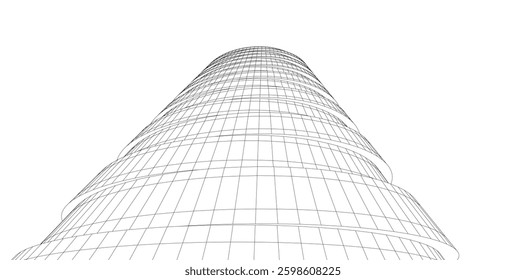 Futuristic Curved Wireframe Structures – Abstract Architectural Designs with Organic Flow