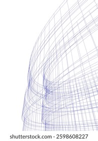 Futuristic Curved Wireframe Structures – Abstract Architectural Designs with Organic Flow