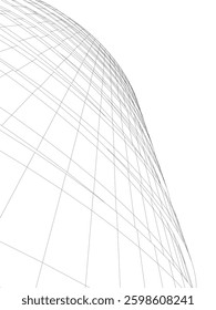 Futuristic Curved Wireframe Structures – Abstract Architectural Designs with Organic Flow