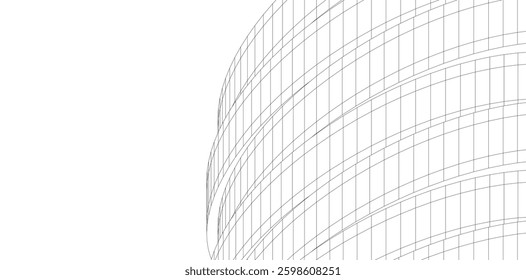 Futuristic Curved Wireframe Structures – Abstract Architectural Designs with Organic Flow