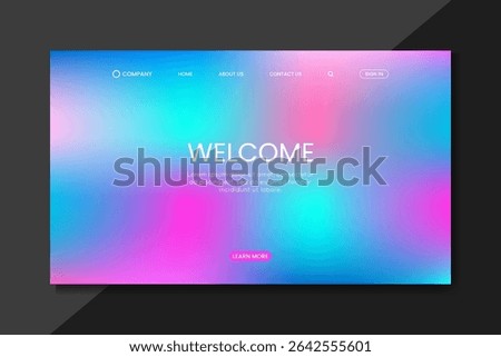 Futuristic Cyan-Pink Gradient Landing Page – Modern UI Website Design