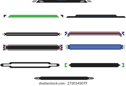 Futuristic Cyber Divider Stripes para diseño de interfaz de usuario y superposición