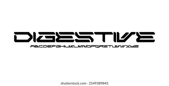 Futuristic cyber font, modern space type or tech english alphabet, vector creative robot typeface. Galaxy font with starlight line letters, cosmic cyber technology typeface ABC and space typeface
