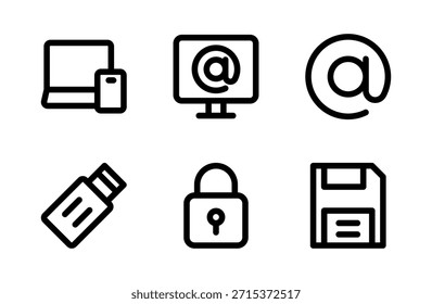 Paquete de iconos cibernéticos futuristas, iconos digitales de alta tecnología para seguridad, tecnología y redes en línea
