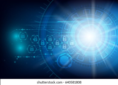 Futuristic Cyber technology abstract background with dotted circle HUD Head Up Display panel Vector illustration eps10
