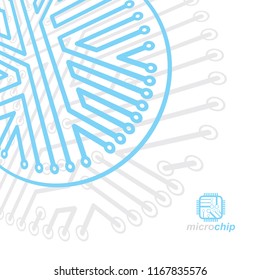 Futuristic cybernetic scheme, vector motherboard illustration. Digital element, circuit board. Technology innovation abstract background