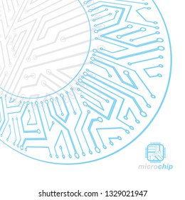Futuristic cybernetic scheme, vector motherboard illustration. Digital element, circuit board. Technology innovation abstract background