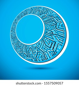 Futuristic cybernetic scheme, vector motherboard illustration. Digital element, circuit board. Technology innovation abstract background with empty copy-space.