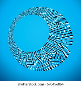 Futuristic cybernetic scheme, vector motherboard illustration. Digital element, circuit board. Technology innovation abstract background with empty copy-space.