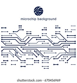 Futuristic cybernetic scheme, vector motherboard illustration. Digital element, circuit board. Technology innovation abstract background