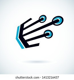 Futuristic cybernetic vector motherboard. Digital element, circuit board. Microprocessor scheme abstract logo.