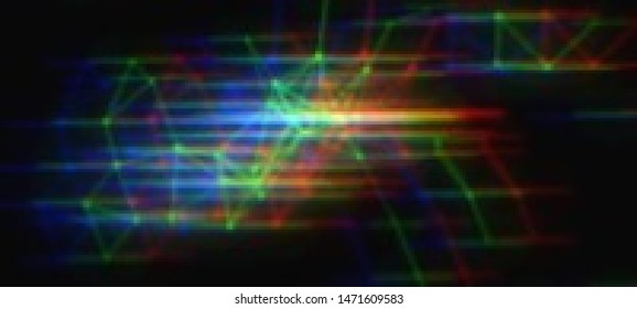 Futuristic cyberpunk background in a retro style of 80's. Colorful techno backdrop with glitch effect. Vector illustration of a distorted and pixelated surface.