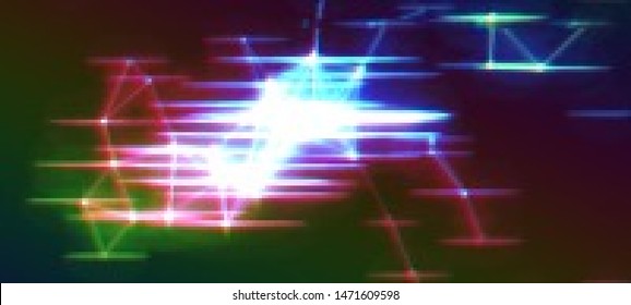Futuristic cyberpunk background in a retro style of 80's. Colorful techno backdrop with glitch effect. Vector illustration of a distorted and pixelated surface.